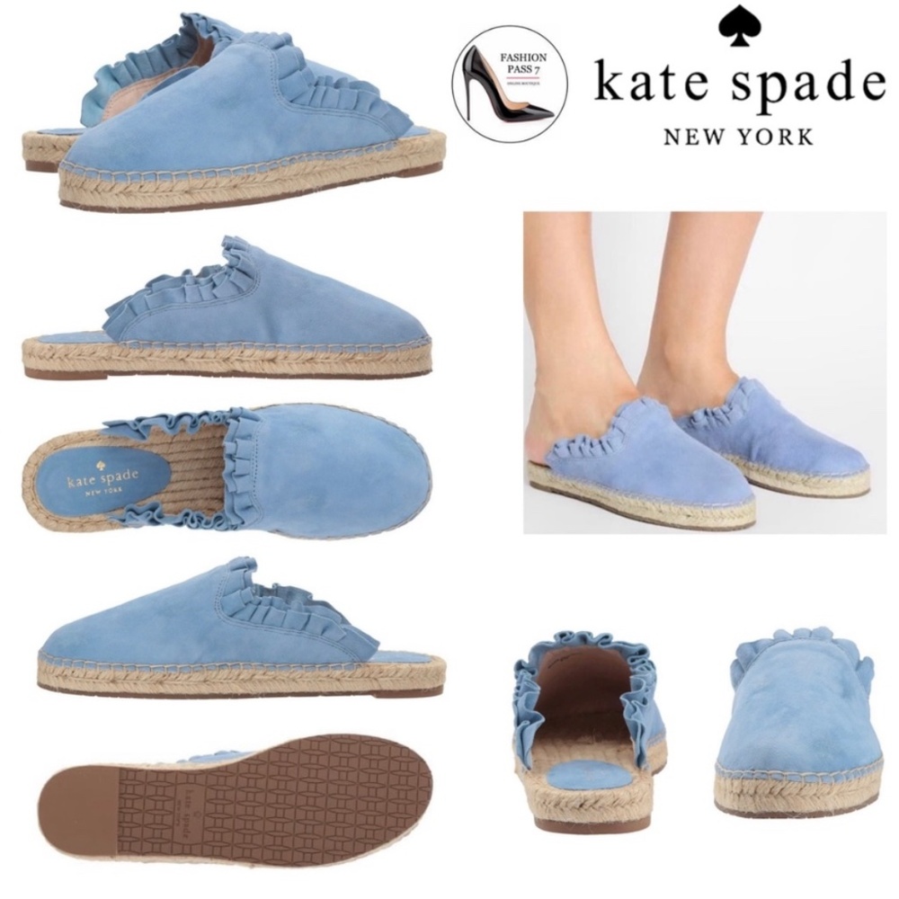 KATE SPADE LAILA MULES - LT. BLUE - SZ 8 - NWT